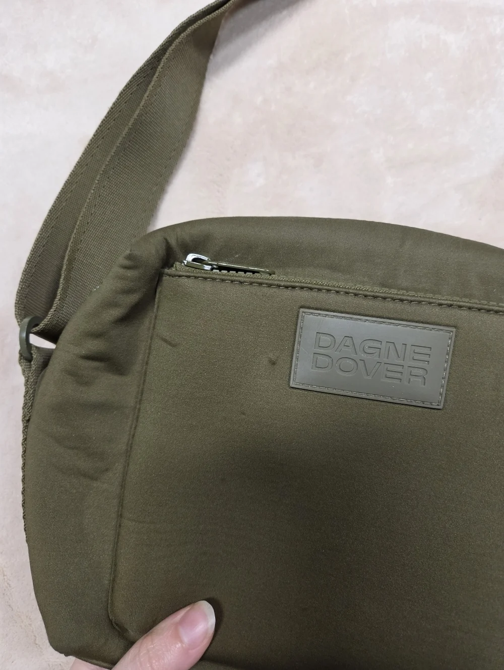 Dagne Dover Micah Neoprene Crossbody Bag Dark Moss Green Olive